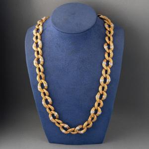 1970s Gold And Diamond Necklace