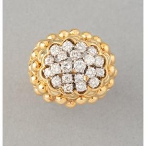 Vintage French Ring In Gold And 1.50 Carats Of Diamonds