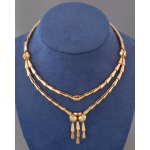 Vintage French Gold And Diamond Necklace Circa 1940