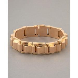 Antique French Tank Bracelet Circa 1940 In Gold