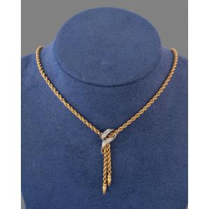 50's French Gold And Diamond Necklace