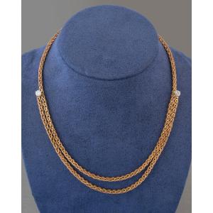 Vintage French Gold And Diamond Necklace