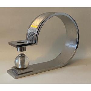 Art Deco Candlestick Nickel Bronze And Glass