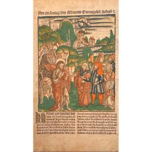 16th Century Wood Engraving By Hans Franck: Am In Sontag Des Advents