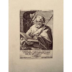 16th Century Engraving By Crispijn De Passe: Saint Thomas