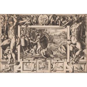 16th Century Print By Boyvin: Eetez Done Collect The Members Of Absyrte