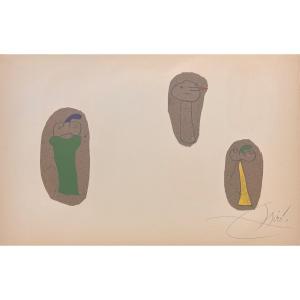 Original Signed Lithograph De Miro: Ubu's Childhood