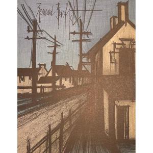 Lithograph By Bernard Buffet: The Village Road