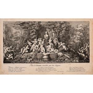 18th Century Engravings By Gillot: Bacchanales, Suite Of Four Prints Also Known As The Four Festivals