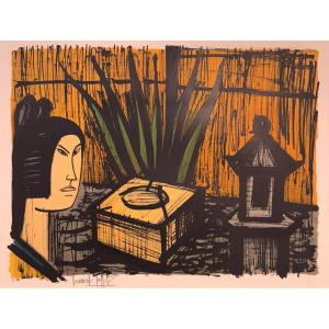 Original Lithograph Signed By Bernard Buffet: The Fountain Or The Purification