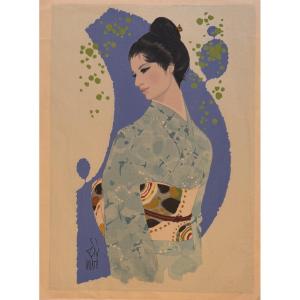 Japanese Print By Sentaro: Gogo