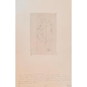 Engraving By Rodin: The Souls Of Purgatory