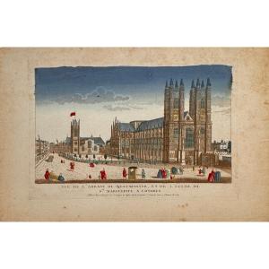 18th Century Optical View: View Of Westminster Abbey And The Church Of St. Margaret In London