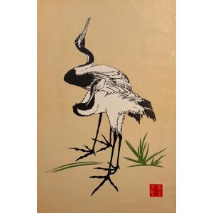 Japanese Print: Two Cranes