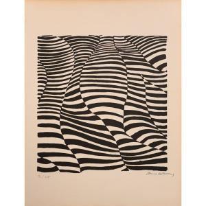 Original Lithograph Signed And Numbered By Sonia Delaunay: Black And White
