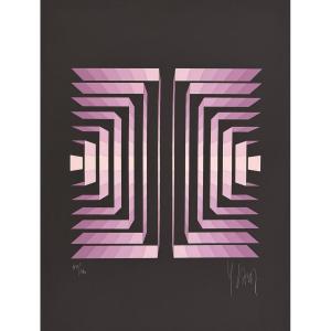 Screen Print By Yvaral: Purple Horizon