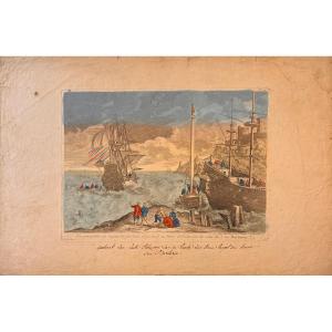 Eighteenth-century Engraving: View (...) Of Several Ships At The Port Of Oran On The Coast Of Barbaria