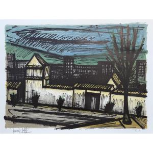 Original Signed And Numbered Lithograph By Bernard Buffet : Hotel View, Kyoto