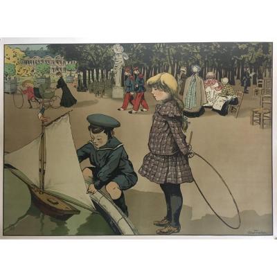 Louis Abel-truchet: Children's Games In The Luxembourg Garden