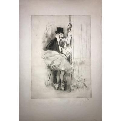Etching By Louis Legrand: Little Walker