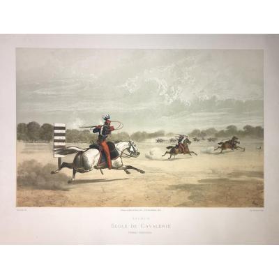 Lithography Of Adam: Saumur Cavalry School, Individual Work