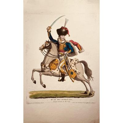 Print Published By Jean: Mg Le Duc d'Orléans, Colonel General De Hussards