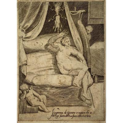 Old Print De Bonasone: Semele