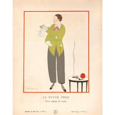 Stencil By Georges Lepape: The Future Father