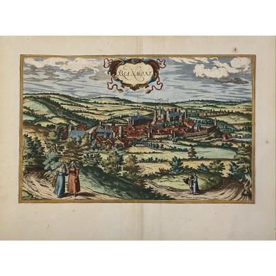 Engraving By Braun Around 1575: Cavalier View Of The City Of Blanmont
