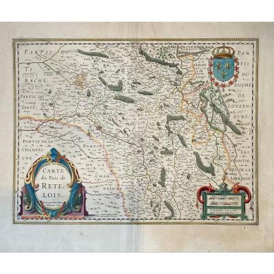 Early 17th De Jubrien Map: Pais De Retelois (surroundings Of Rethel)