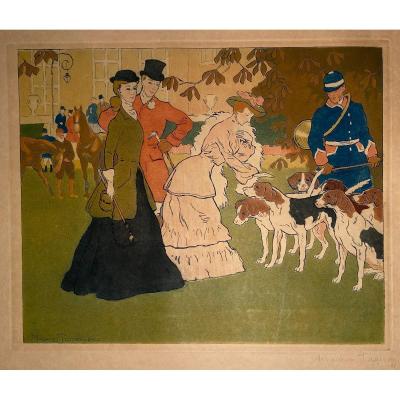 Print In Colors Of Taquoy; The Departure For The Hunting