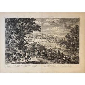 XVIIth Engraving By Bauduins: Veue Du Chasteau De Versailles Du Coste De l'Orangerie (sic)