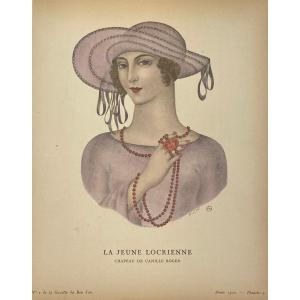 Stencil From 1922 By Valentine Hugo: The Young Locrienne, Camille Roger Hat