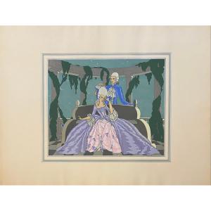 Pochoir Art Deco De Max Ninon : Le Galant