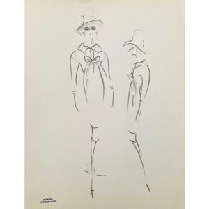 Fashion Sketch Drawing Of Maison Guy Laroche