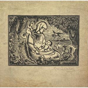 Xylography By Gabriel Belot: Nativity