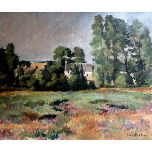 Constant Le Breton - Manor In Brittany - Countryside Landscape