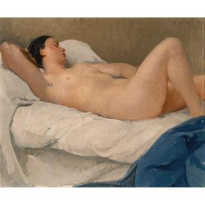 Jules Alfred Giess (1901-1973) - Female Nude 1937 - Oil On Canvas - Prix De Rome