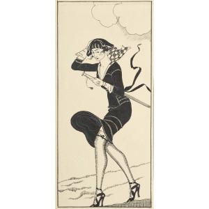 George Barbier - Wool, Ladies, Is Outrageously Expensive - 1918 - Drawing - La Vie Parisienne