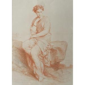 Jean-ernest Aubert (1824-1906) Sappho - 1874 - Drawing 