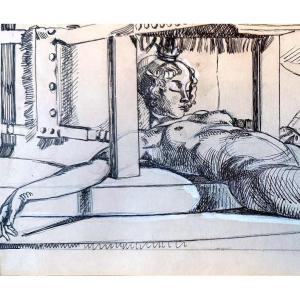 Robert Pougheon - Illustration Project For An Anthology Of Italian Poems - 1918-1921 -