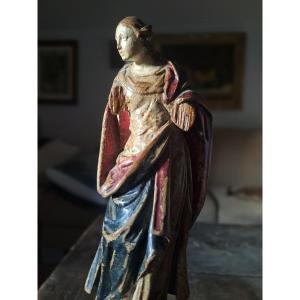 France 18th Century, Sculpture Of Immaculate Virgin Conception H 33 Cm