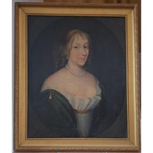 French School, 18th Century, Presumed Portrait Of Françoise Martin De Champoléon, H 70 Cm W 57