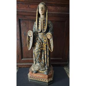 Italy End XVIII Early XIX, Sculpture Of Saint Personnage H 93 Cm