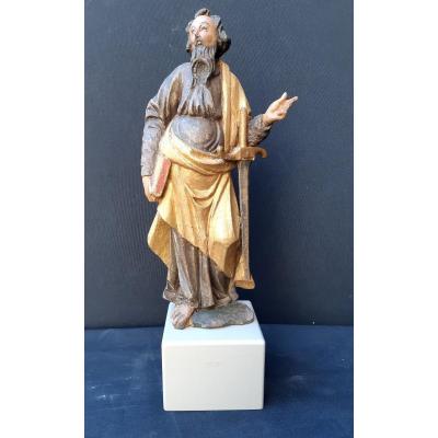 Saint Paul, Polychromed Wood Sculpture Second Half Of The XVIIth Century (h 33 Cm Without Base)