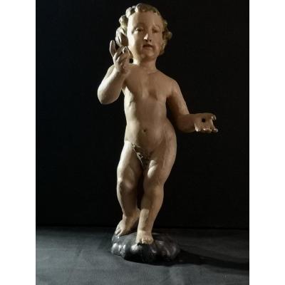 End XVIIIth, Beginning XIXème Sculpture Of Child Jesus (47 Cm )
