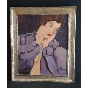 Joan Carles Roca Sans (barcelona 1946), Young Woman In A Bathrobe H 55 Cm / W 46 Cm