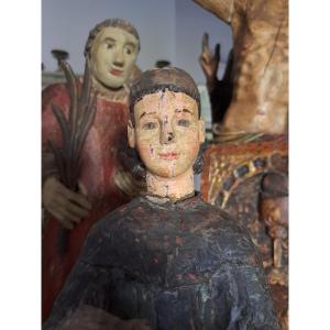 Sculpture Of Young Nineteenth Choir Child (h 47 Cm)