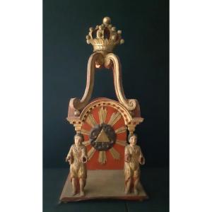 18th Century Spain, Large Tabernacle Decorated With Caryatids H 100 Cm