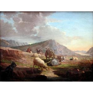 François Simon (1818-1896) Herd In The Creeks Between Marseille And Cassis